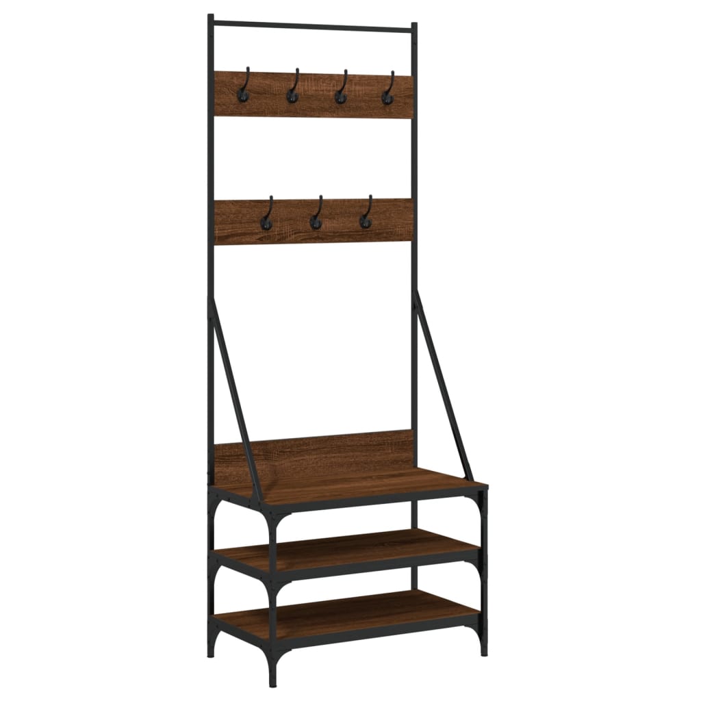 Vidaxx Kleiderständer mit Schuhregal 70x40x184 cm, Farbe Eiche braun