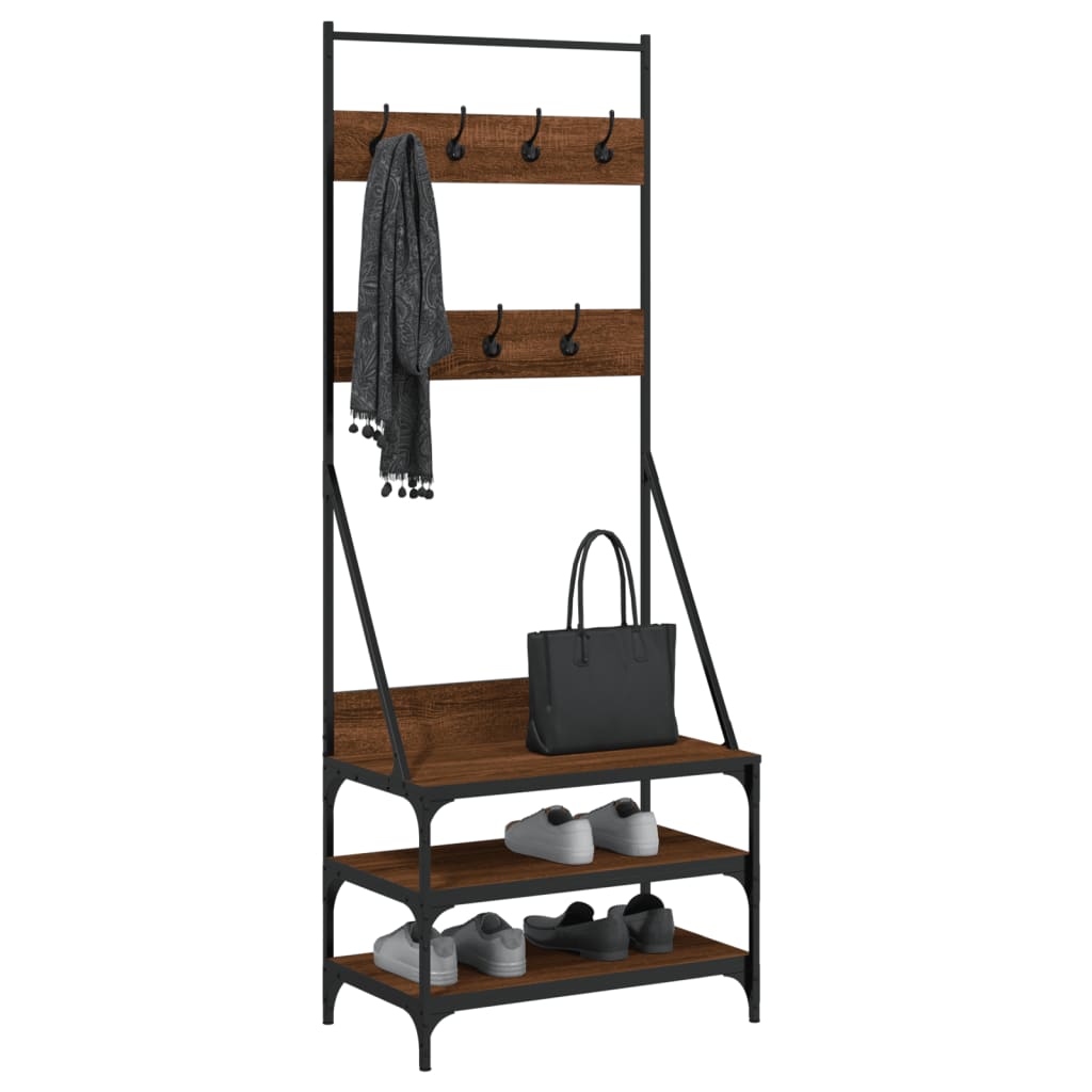Vidaxx Kleiderständer mit Schuhregal 70x40x184 cm, Farbe Eiche braun