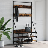 VidaXL Kleiderständer mit Schuhablage 100x40x184 cm Räuchereiche