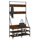 Vidaxl clothes rack with shoe rack 100x40x184 cm brown oak color