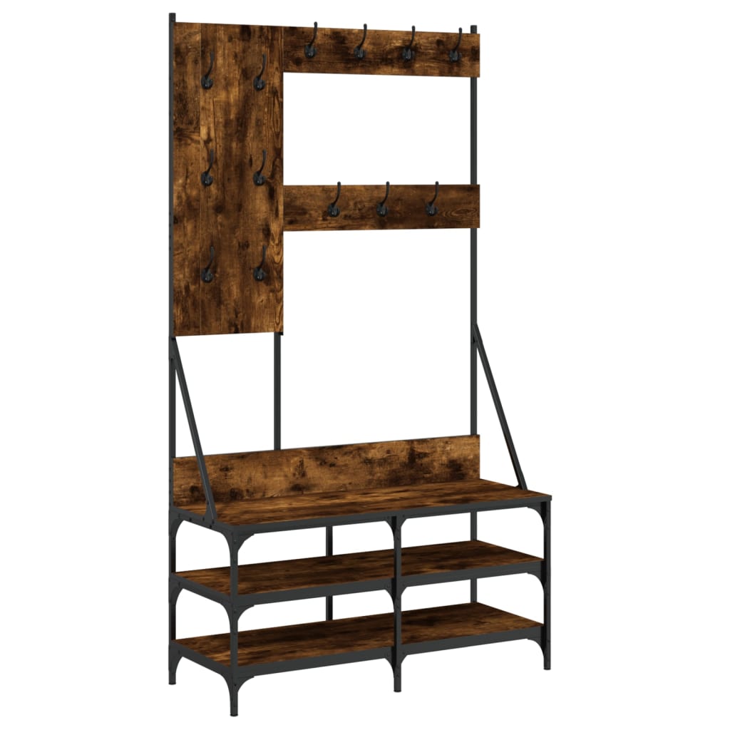 Vidaxl Clothing rack with shoe rack 100x40x184 cm smoked oak colored