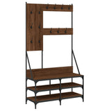 Vidaxl clothes rack with shoe rack 100x40x184 cm brown oak color