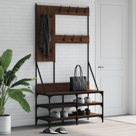 Vidaxx Kleiderständer mit Schuhablage 100x40x184 cm, Farbe Eiche braun