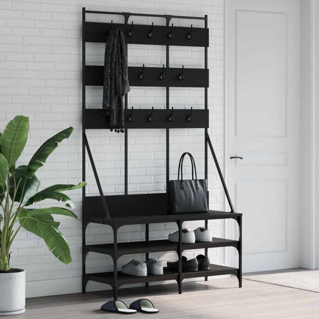 Vidaxl Clothing rack with shoe rack 100x40x184 cm Black