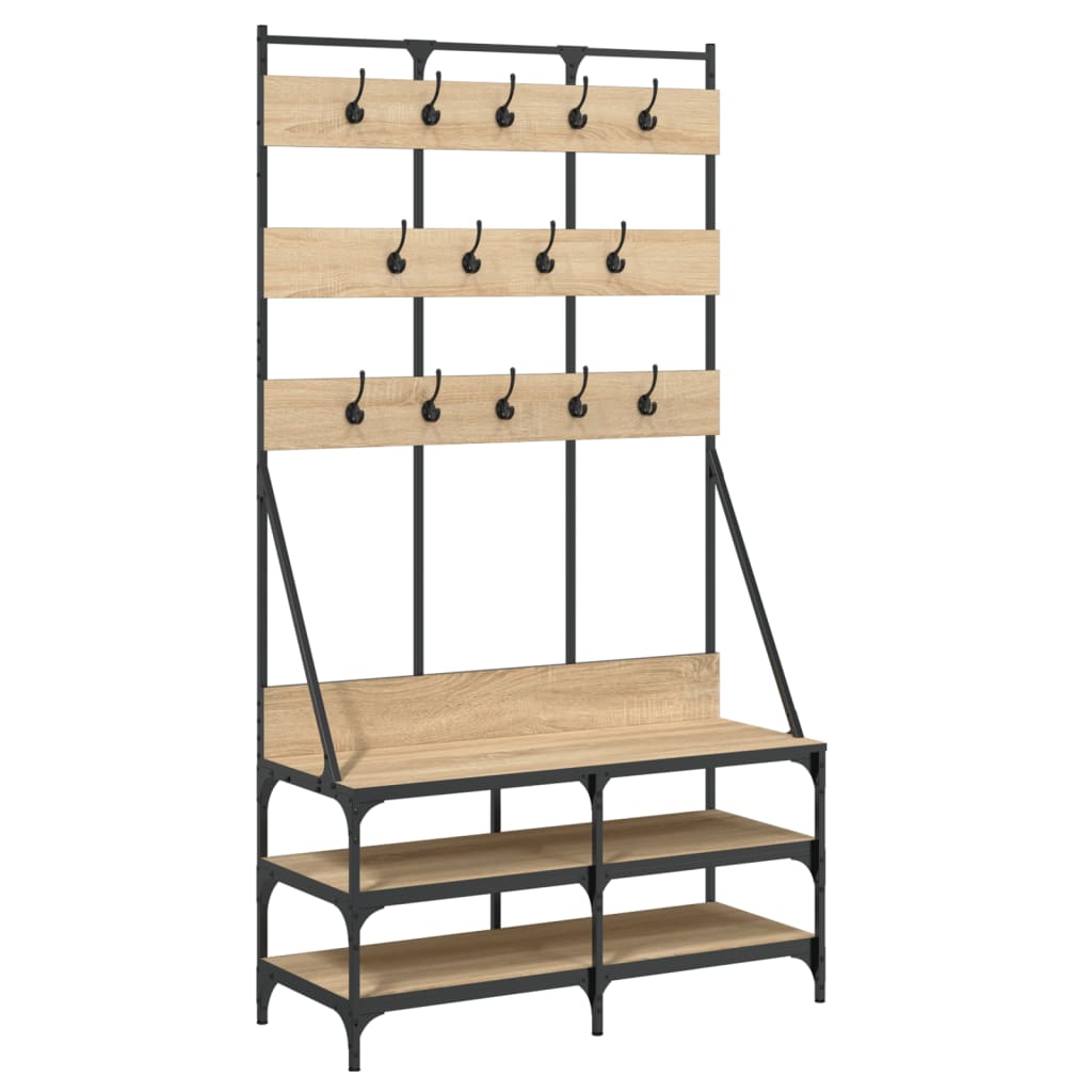 VidaXL Kleiderständer mit Schuhablage 100x40x184 cm Sonoma-Eiche-farbig