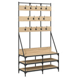 VidaXL Kleiderständer mit Schuhablage 100x40x184 cm Sonoma-Eiche-farbig