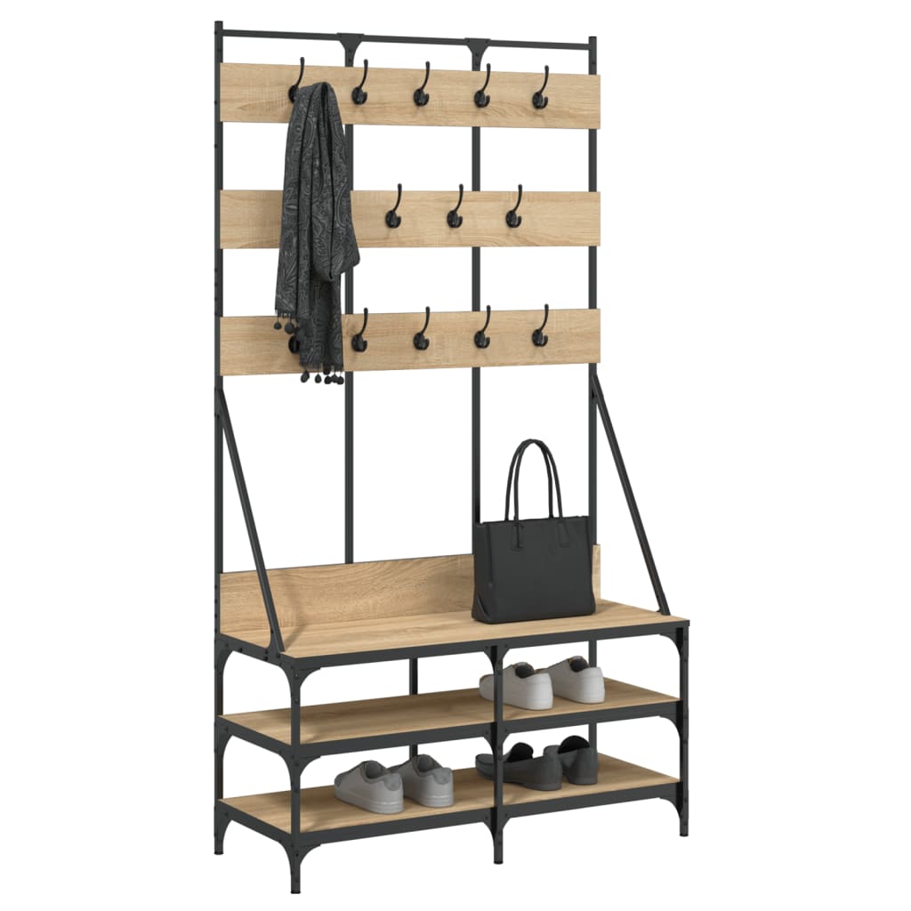 Vidaxl Clothing rack with shoe rack 100x40x184 cm Sonoma oak colored