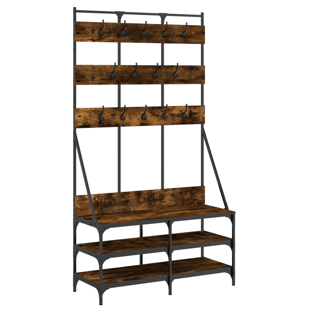 Vidaxl Clothing rack with shoe rack 100x40x184 cm smoked oak colored