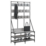 Vidaxl Relling Rack con zapatero 100x40x184cm Color de roble de Sonoma gris