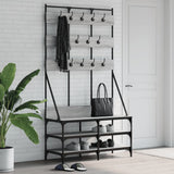 VidaXL Kleiderständer mit Schuhregal 100 x 40 x 184 cm, Farbe Sonoma-Eiche grau