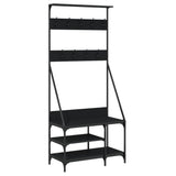 VidaXL Kleiderständer mit Schuhablage 80x40x184 cm schwarz