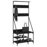 Vidaxl Relling Rack con un estante de zapato 80x40x184 cm negro