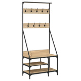 Rack de vêtements Vidaxl avec porte-chaussures 80x40x184 cm sonoma chêne coloré