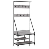 VidaXL Kleiderständer mit Schuhregal 80x40x184 cm, Farbe Sonoma-Eiche grau