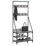 Rack de vêtements Vidaxl avec porte-chaussures 80x40x184 cm gris sonoma chêne couleur