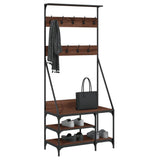 Rack de vêtements Vidaxl avec porte-chaussures 80x40x184 cm Couleur de chêne marron