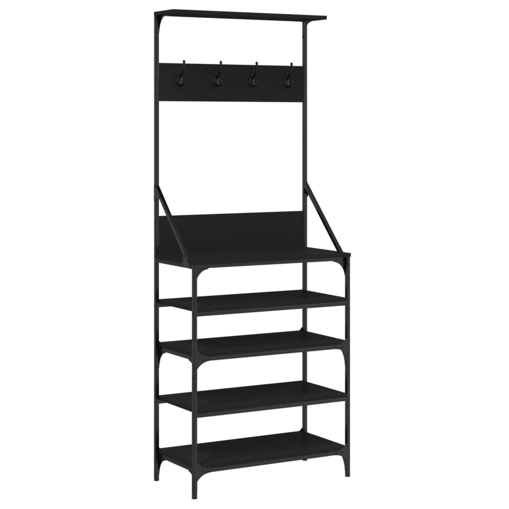 VidaXL Kleiderständer mit Schuhablage 70x34x184 cm schwarz