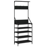 VidaXL Kleiderständer mit Schuhablage 70x34x184 cm schwarz