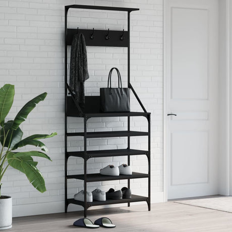 VidaXL Kleiderständer mit Schuhablage 70x34x184 cm schwarz