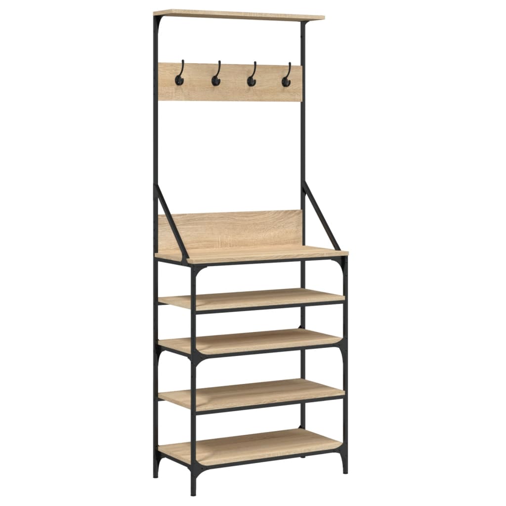 VidaXL Kleiderständer mit Schuhablage 70x34x184 cm Sonoma-Eiche-farbig