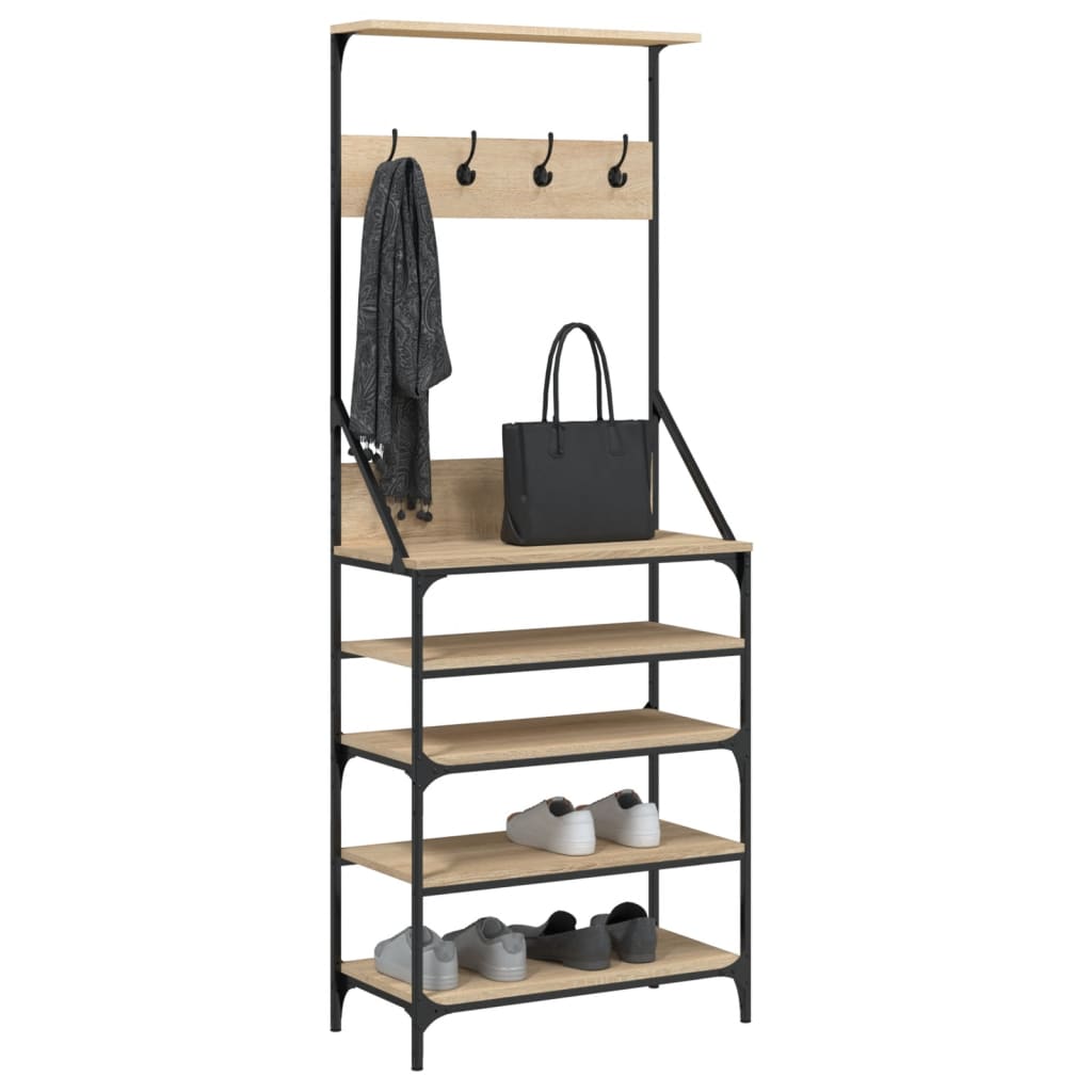 Vidaxl Clothing rack with shoe rack 70x34x184 cm Sonoma oak colored