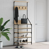 VidaXL Kleiderständer mit Schuhablage 70x34x184 cm Sonoma-Eiche-farbig