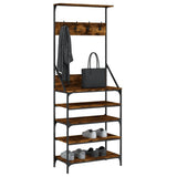 VidaXL Kleiderständer mit Schuhablage 70x34x184 cm Räuchereiche