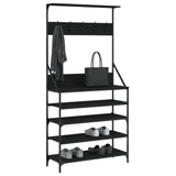 Rack de vêtements Vidaxl avec porte-chaussures 90x34x184 cm noir