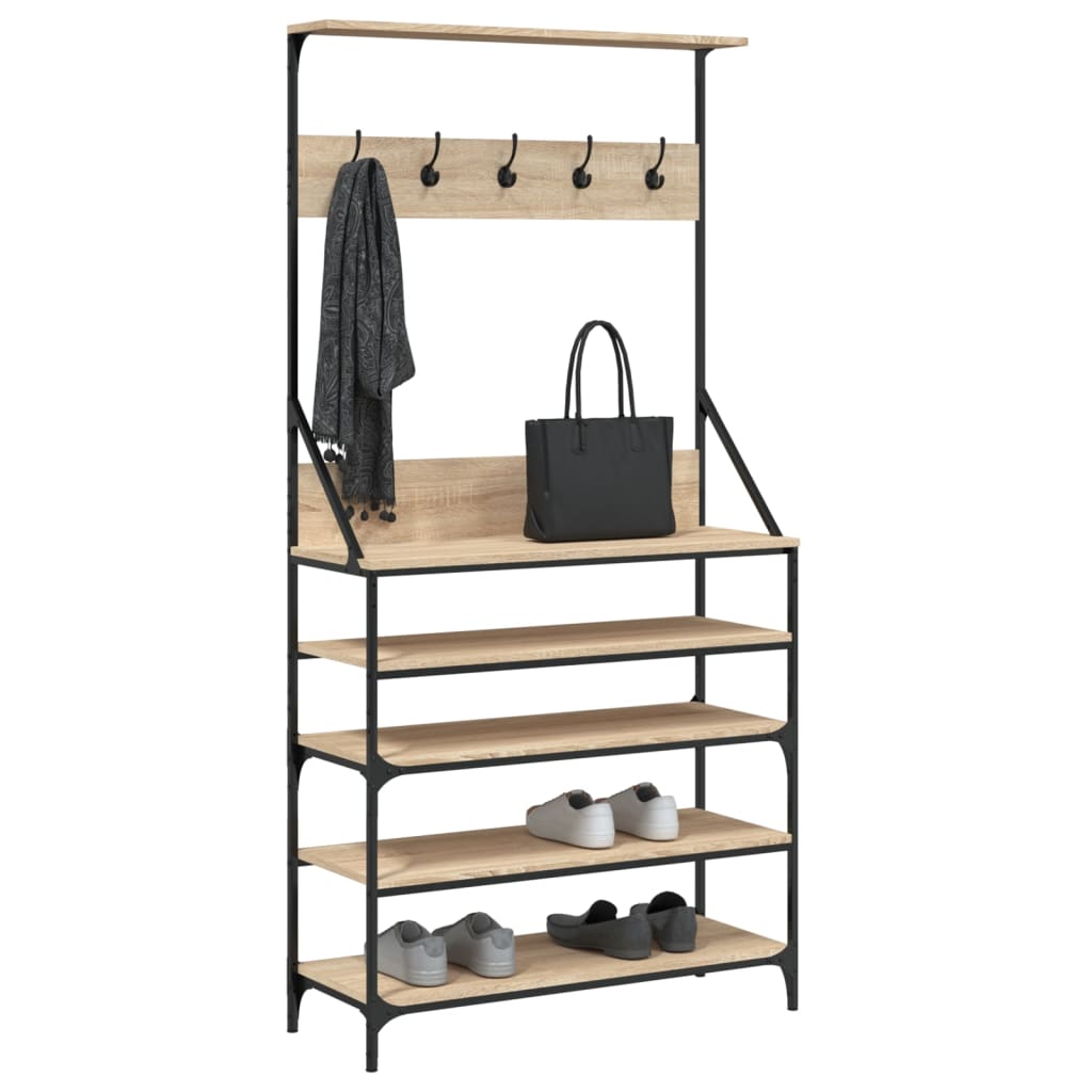 Vidaxl Clothing rack with shoe rack 90x34x184 cm Sonoma oak colored