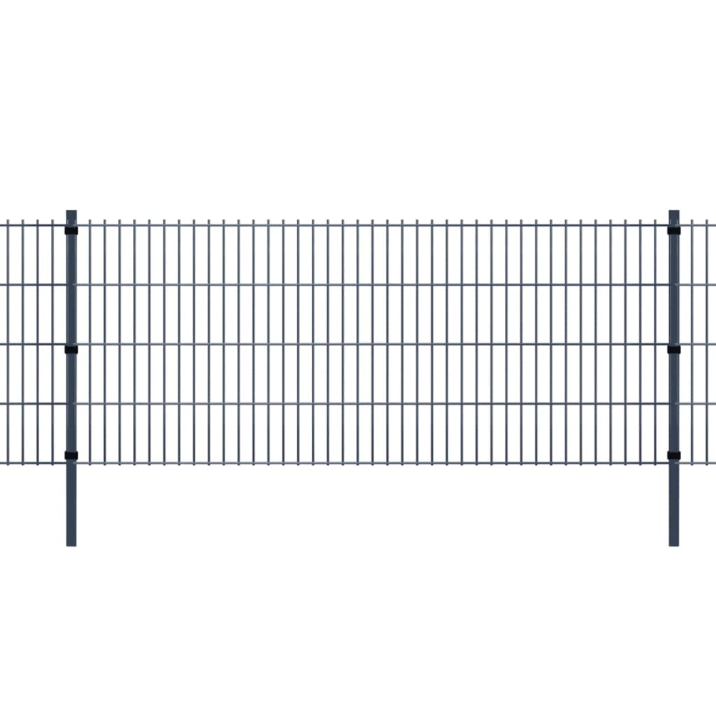 Vidaxl Fence Posts 20 St 150 cm ocynkowana stalowa szarość