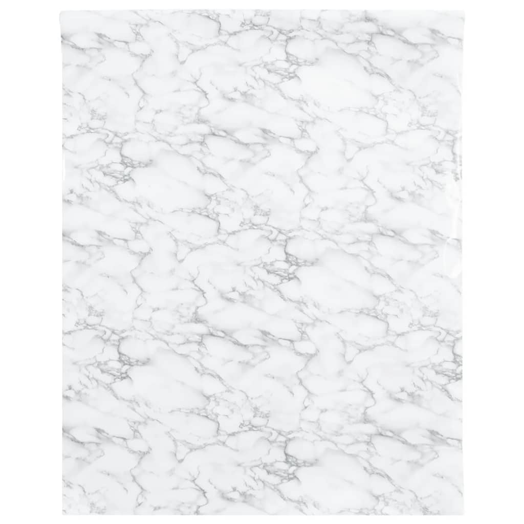 Vidaxl Miwwelmiwwel Olschten selbst -adhesiv 90x500 cm Pvc Marble Wäiss