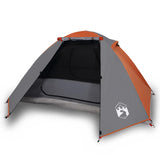 Vidaxl Dome Tenda per 2 persone impermeabile grigio e arancione