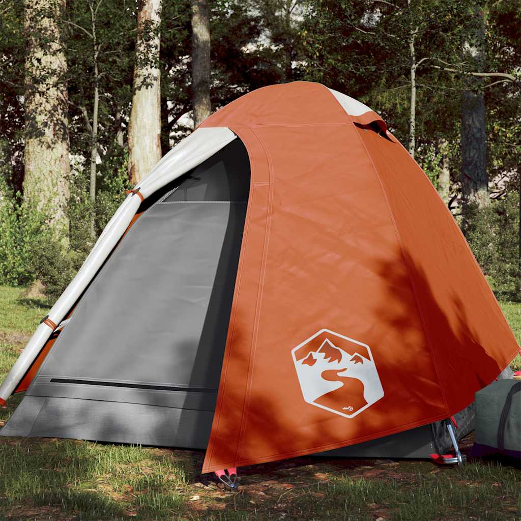 Vidaxl Dome Zelt 2-Personen wasserdichtes Grau und Orange