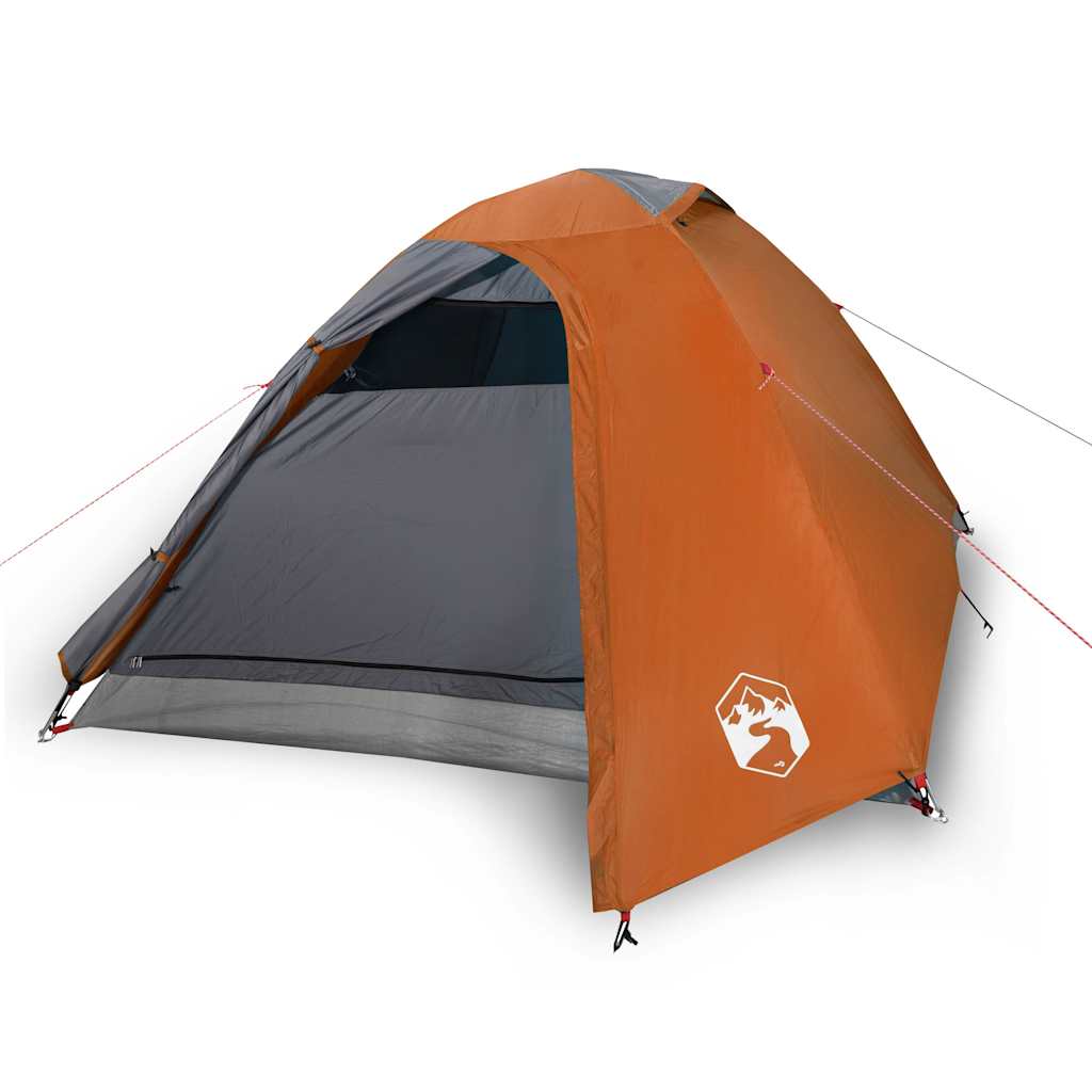 Vidaxl Dome Stan 3-Person Waterproof Grey and Orange