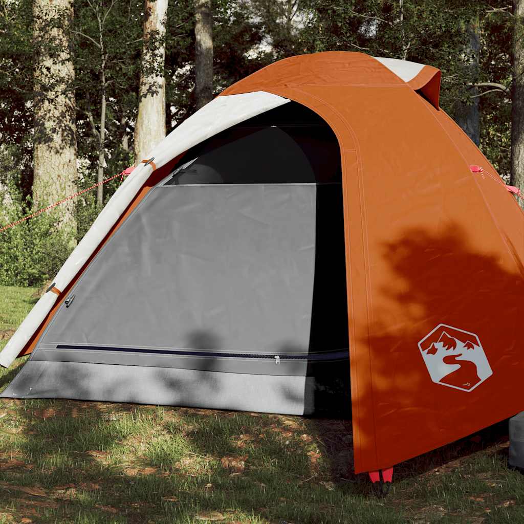 Vidaxl Dome Tenda 3 persone impermeabili grigio e arancione