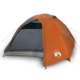 Vidaxl dome tente 4 personnes étanche gris et orange