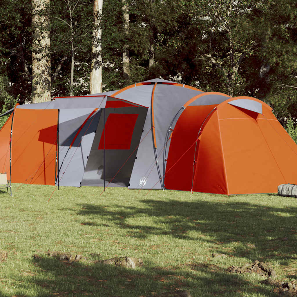 Vidaxl Dome Zelt 12-Personen wasserdichtes Grau und Orange