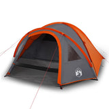 Vidaxl Dome Stan 4-Person Waterproof Grey and Orange