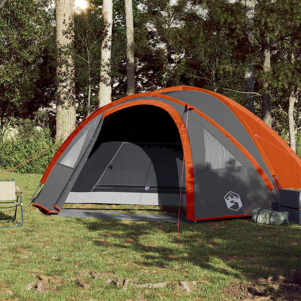 Vidaxl Dome Stan 4-Person Waterproof Grey and Orange