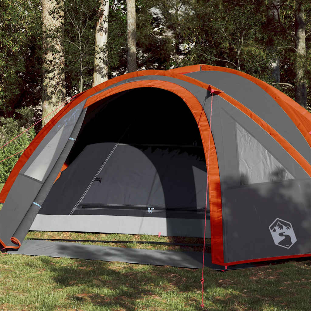 Vidaxl Dome Stan 4-Person Waterproof Grey and Orange