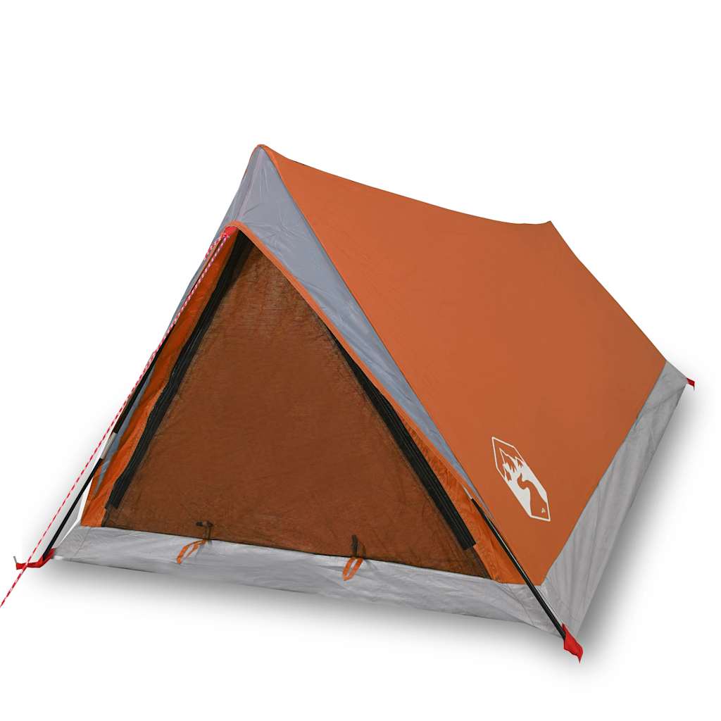 Vidaxl Tent de 2 personas impermeables grises y naranja