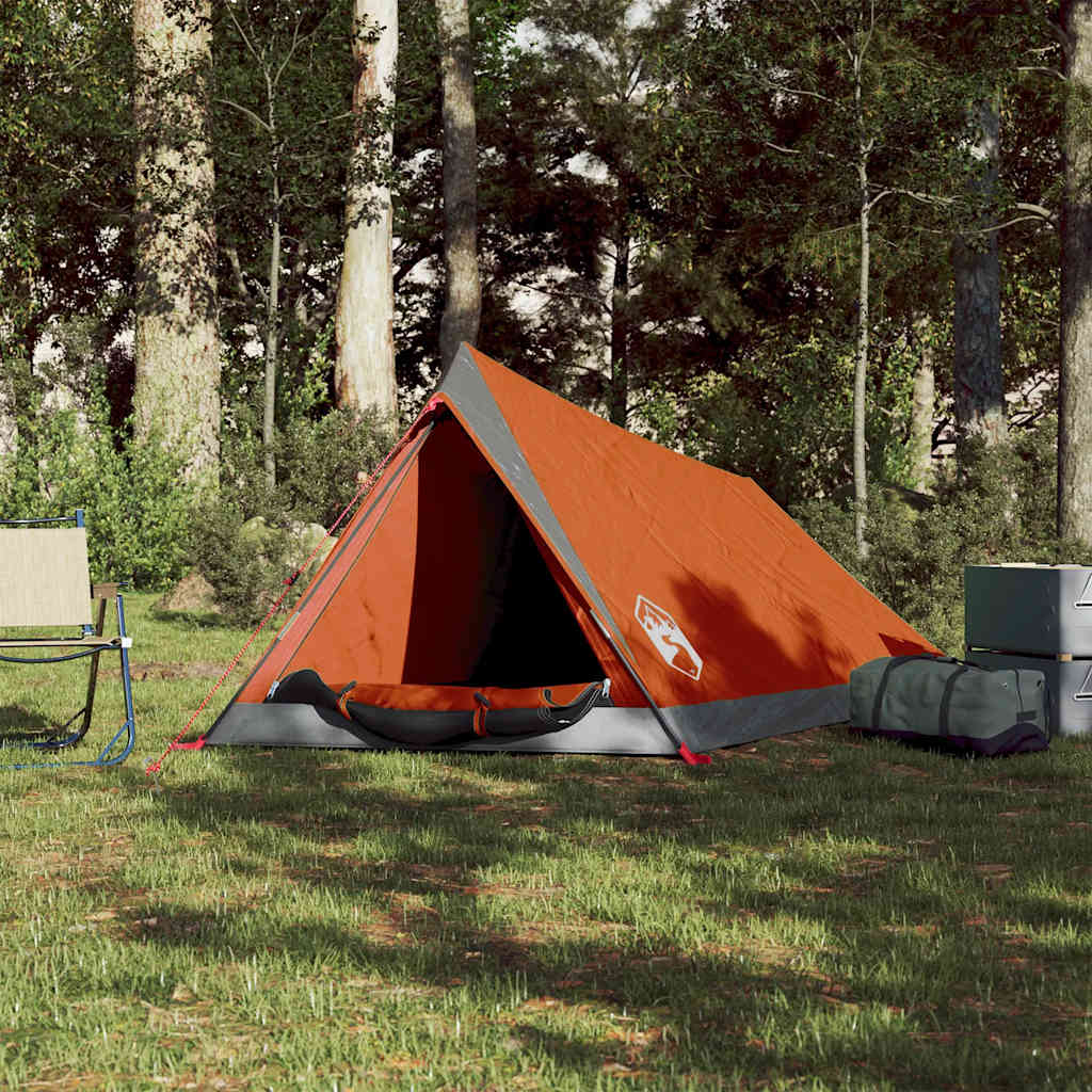 Vidaxl Tent de 2 personas impermeables grises y naranja