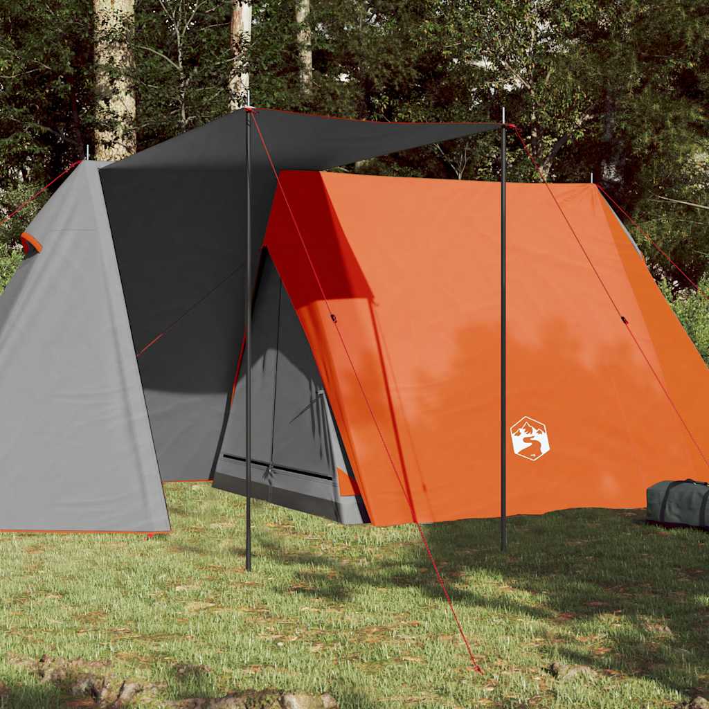 Vidaxl Tent de 3 personas impermeables gris y naranja