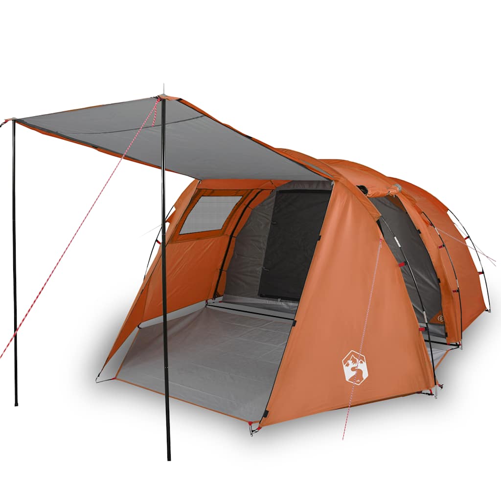 VidaXL Tunnelzelt 4-Personen wasserdicht Grau und Orange