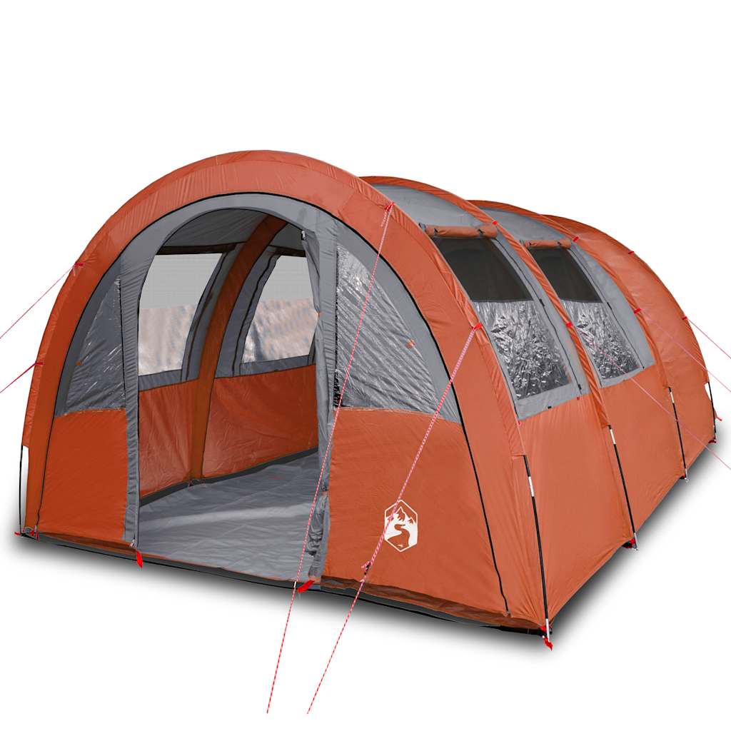 Vidaxl Tunnel Stan 4-Person Waterproof Grey and Orange