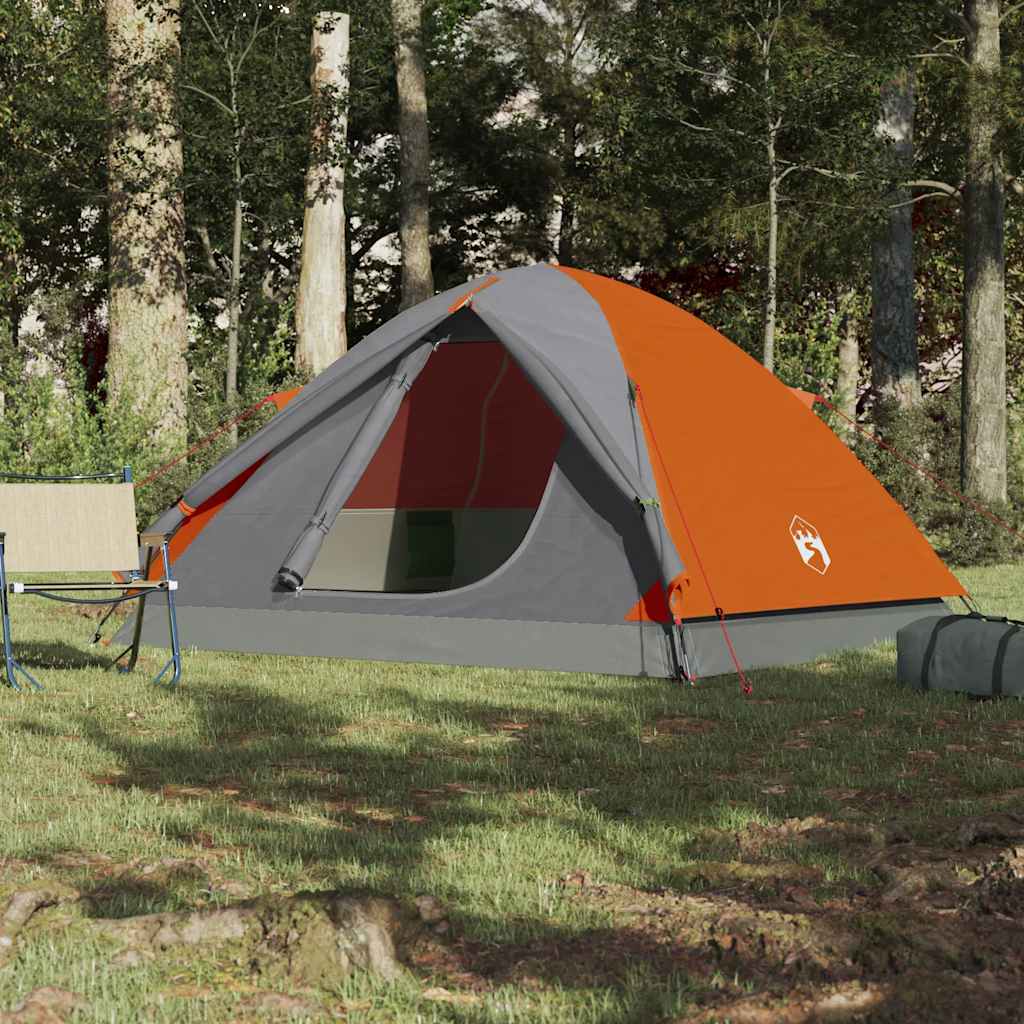 Tenda a cupola Vidaxl arancione impermeabile per 3 persone