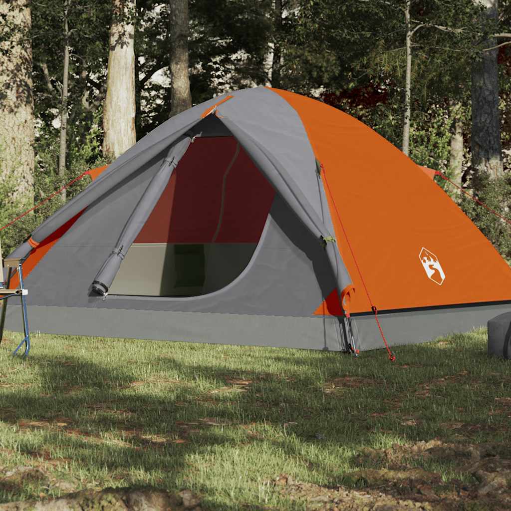 Vidaxl dome tente 3 personnes imperméables orange