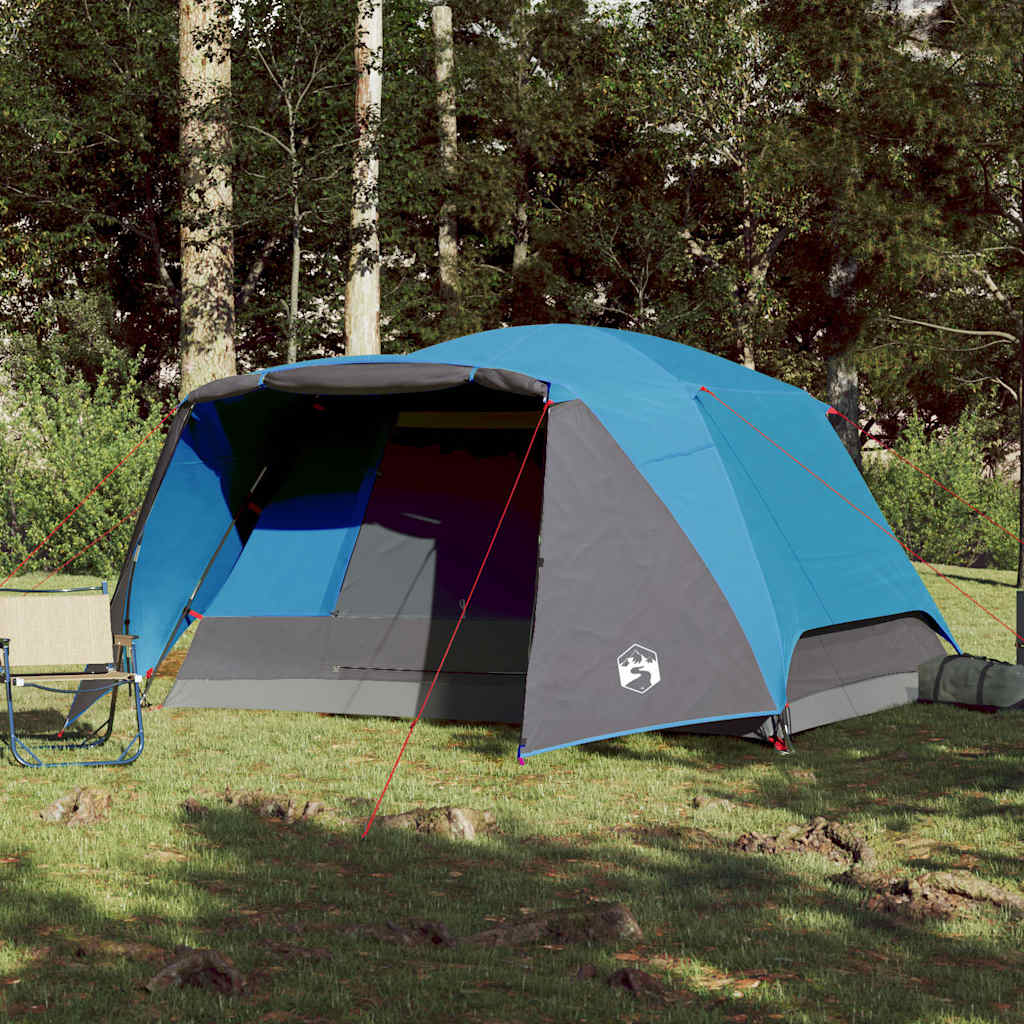 VidaXL Zelt mit Markise 4-Personen wasserdicht blau