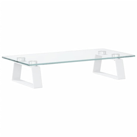 VidaXL Monitorständer 40x20x8 cm gehärtetes Glas und Metall weiß