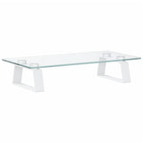 VidaXL Monitorständer 40x20x8 cm gehärtetes Glas und Metall weiß